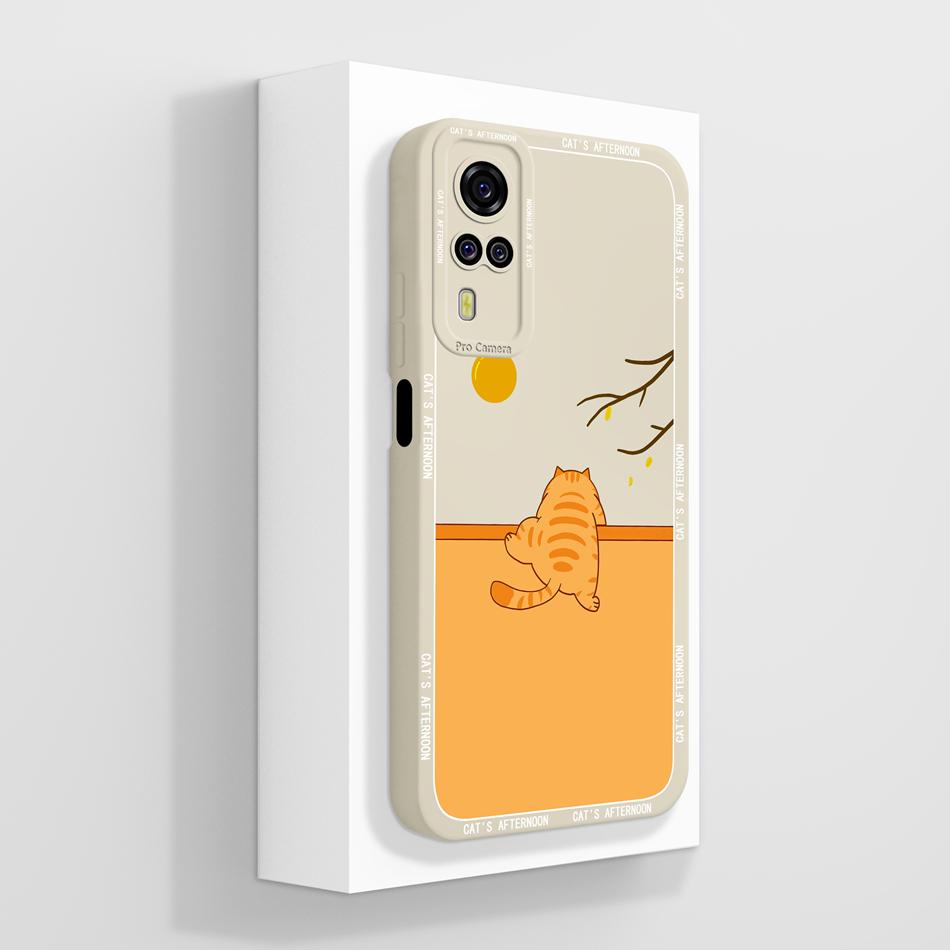 Per Vivo Y51 Y51A Y53S Y31 Y33 Custodia Squisita Cover Posteriore per Telefono Per Vivo Y 51(2020) Y 31 (2021) Cover Morbida in Silicone Liquido