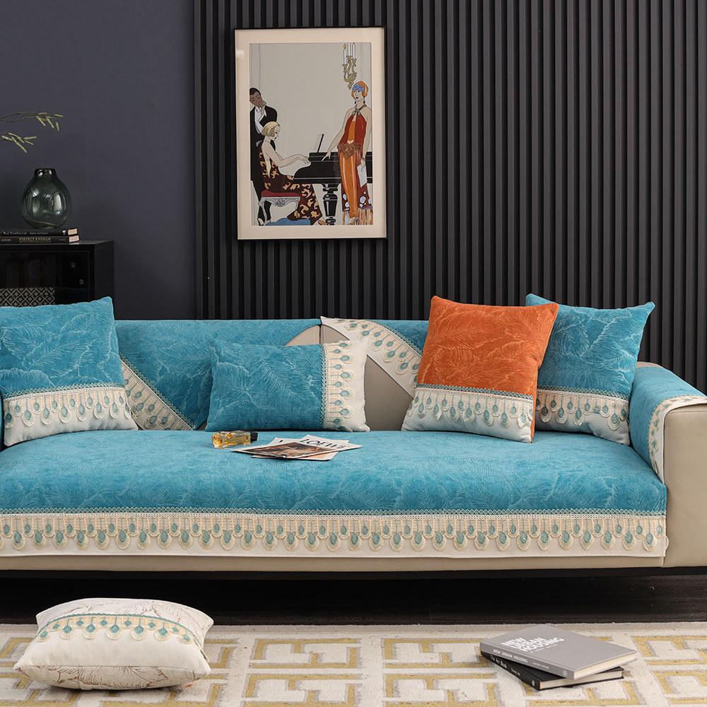 

Роскошные чехлы для 3-местных диванов из синели для гостиной, лоскутные кружевные жаккардовые чехлы для диванов, один чехол на кресло Cushion cover30x50cm