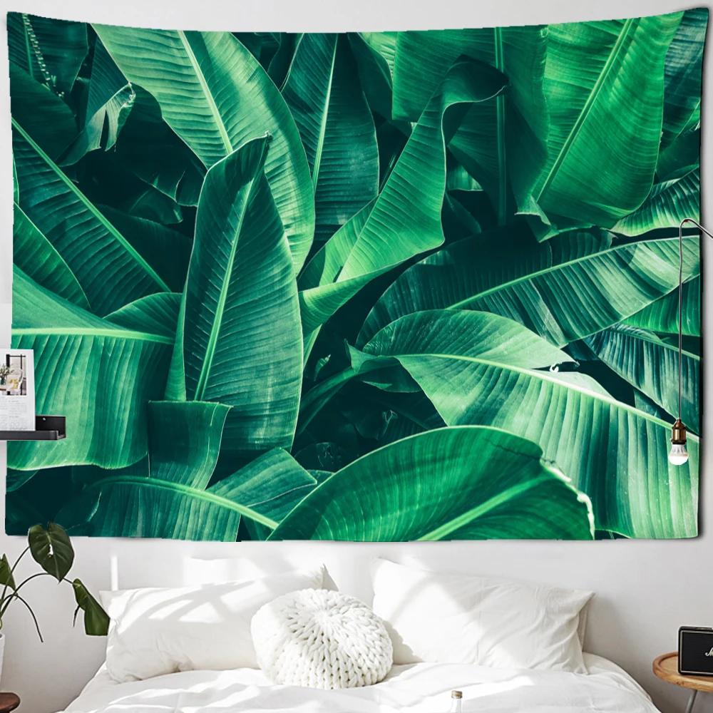 Palm Tree Leaf Tapestry Wall Hanging Tropical Plant Bohemian Style Witchcraft Hippie Natural Scenery Home Decor