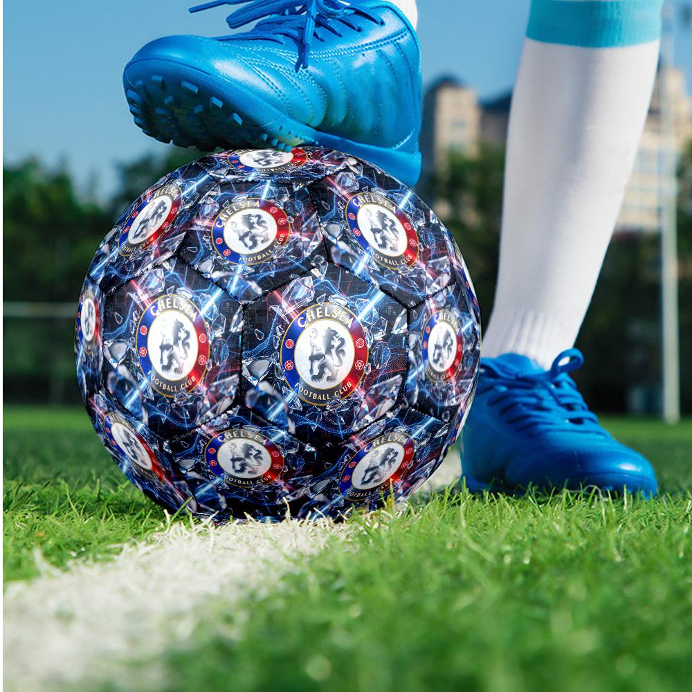 Chelsea FC Theme soccer ball Size 5 Soccer Ball Soft Touch Professional Training Football for Outdoor Sports