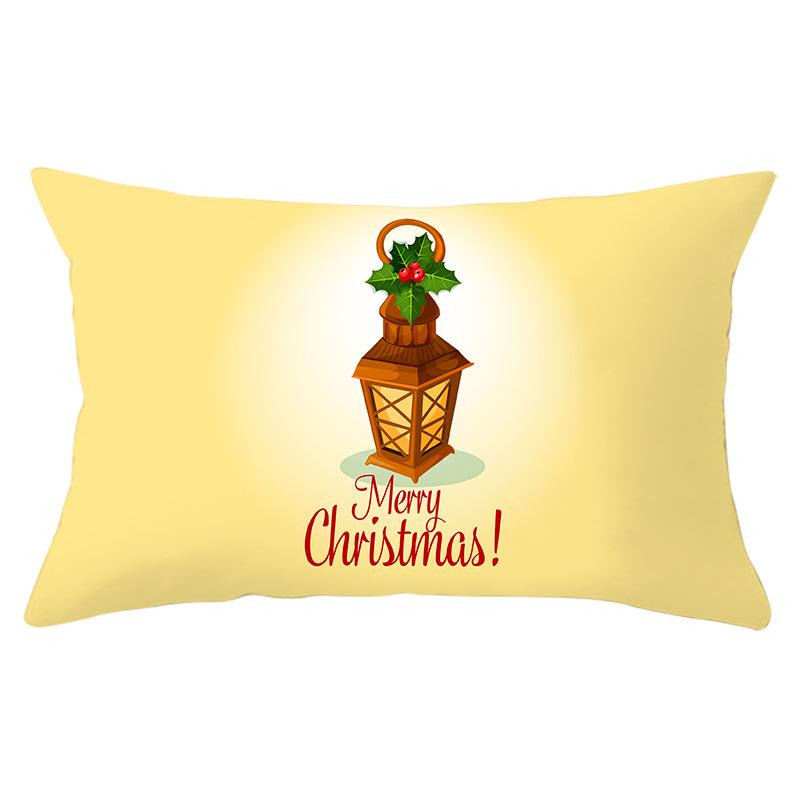 New Christmas Peach Skin Waist Pillowcase Gold Series Sofa Cushion Cover Bedside Pillow Cover