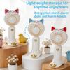 Mini Cute Cat Shaped Fan With Base Portable Handheld Fan USB Rechargeable Desk Cooling Fan For Home Travel Gift Summer Cooling