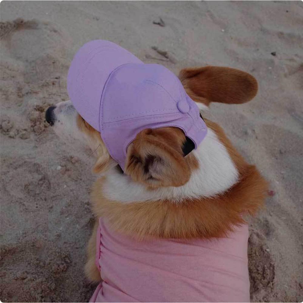 Sunbonnet Cap Ear Holes Dog Baseball Cap Adjustable UV Protection Pet Hat Cowboys Style Ear Exposed Sun Cap Outdoor Sports