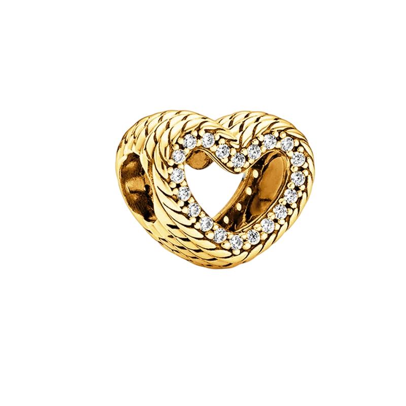 Altın Kaplama Parlak Charm Boncuk Kolye Ucu Orijinal Yılan Bakır Bileklik Kolye Boncuklarına Uyar Kendin Yap Takı Kadın Hediye