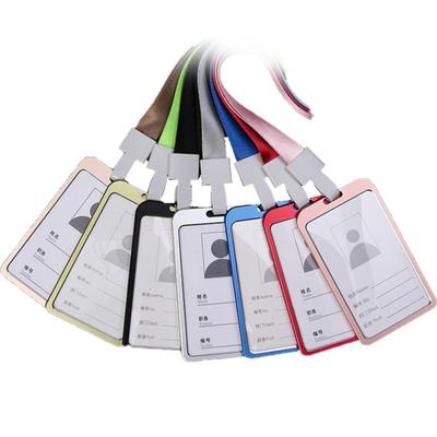 Employee Aluminium Alloy Plastic Credit Card  ID Cover Case Work Identity Badge Bag Women Men Holders