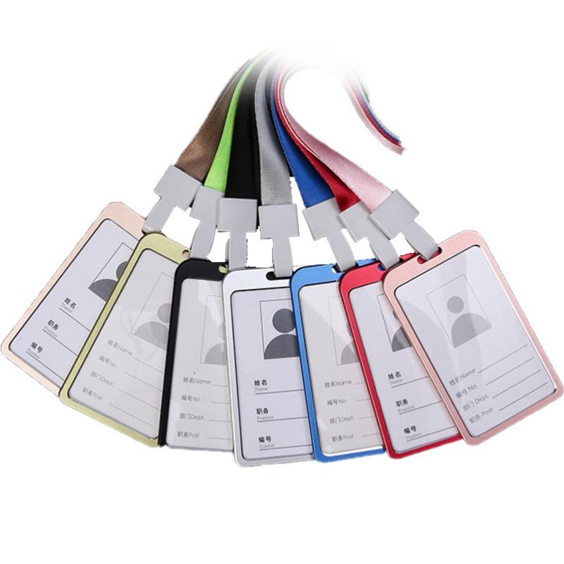 Employee Aluminium Alloy Plastic Credit Card  ID Card Cover Case Work Identity Badge Card Cover Bag Women Men Work Card Holders