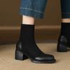 Krazing Po Mikrofaser Winter Runde Zehenpartie Größe 33 Chelsea Boots Größe 43 Slipper Dicke Hohe Absätze Beauty Lady Stiefeletten