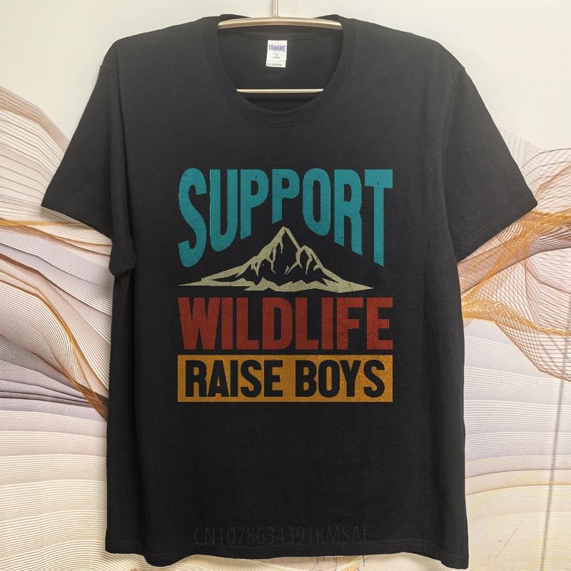 Unisex Summer Women tshirt Support Wildlife Raise Boys Mountain Design Short Sleeve Travel O Neck Tees Cotton Tshirt For Men