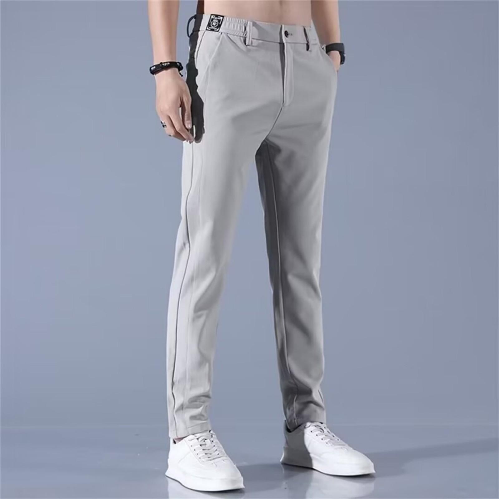 

Летние тонкие быстросохнущие повседневные брюки новые спортивные свободные прямые деловые брюки M светло-серый