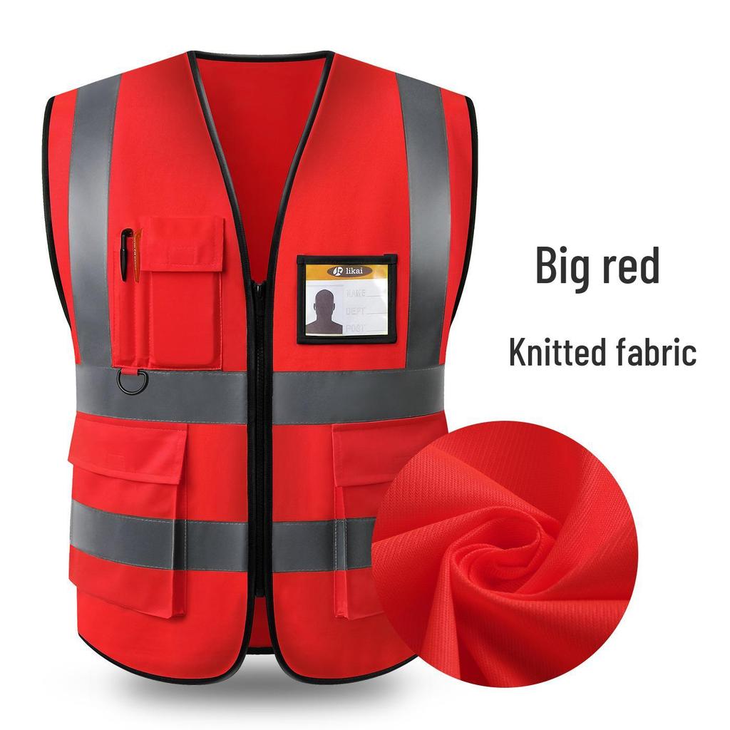 LIKA Reflective Multi-Pocket Safety Vest for Traffic, Construction, Sanitation, and Gardening