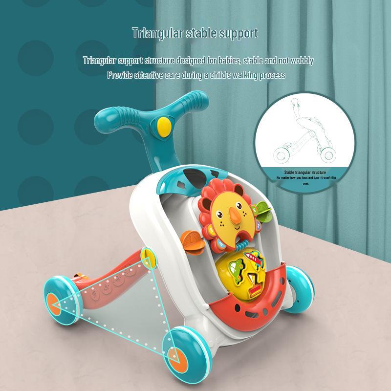 Huang'er Anti-Rollover Baby Toddler Walker - Multifunctional Pushchair Toy for Boys and Girls
