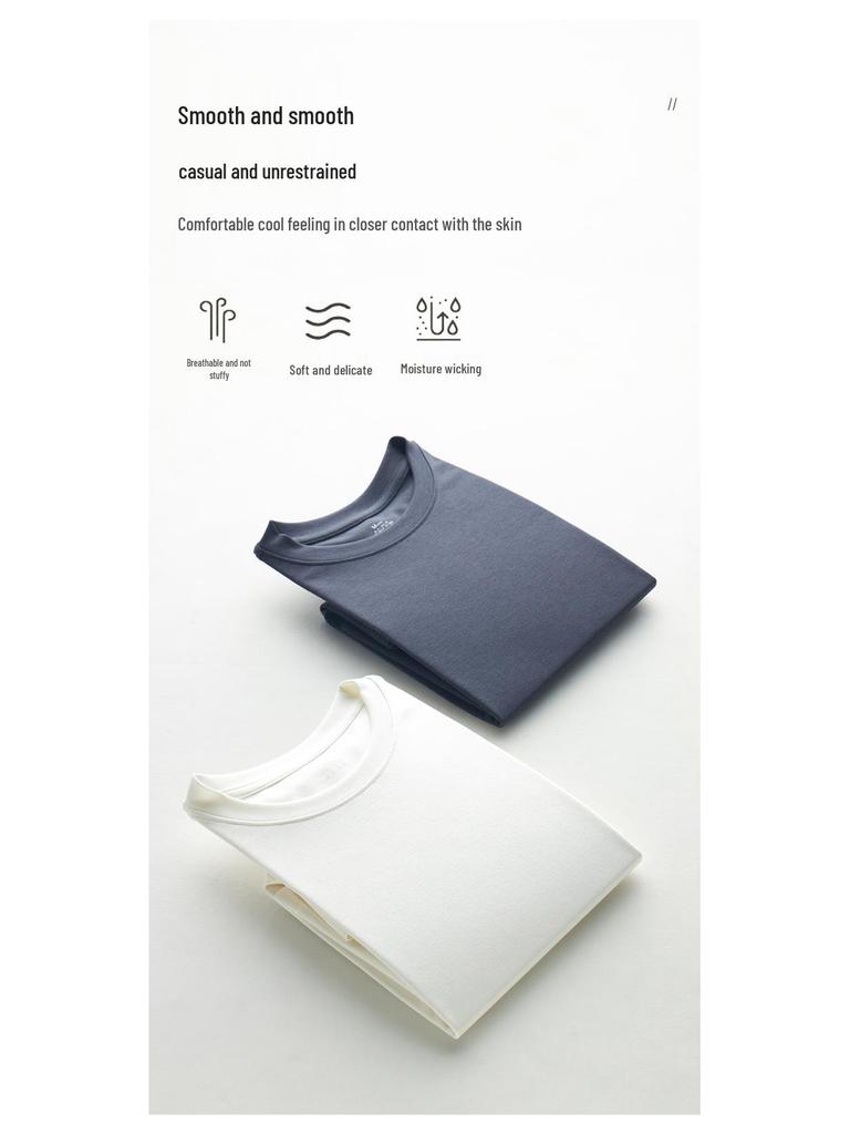 220g Women's Long-Sleeve Heavyweight White T-Shirt, Round Neck, Xinjiang Cotton