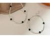 S925 Sterling Silver Black Agate Beaded Necklace Set - Autumn/Winter Choker