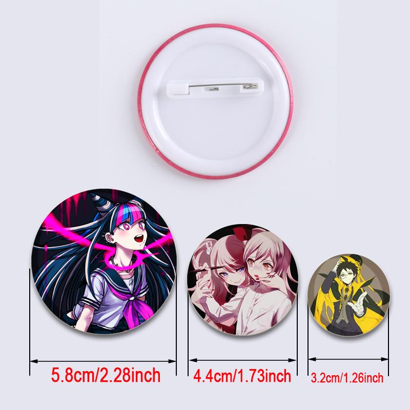 32/44/58MM Inferenz Abenteuer Spiel Anime Broschen Danganronpa HD Print Abzeichen Rucksack Kragen Cartoon Revers Pins Schmuck Geschenke Zubehör
