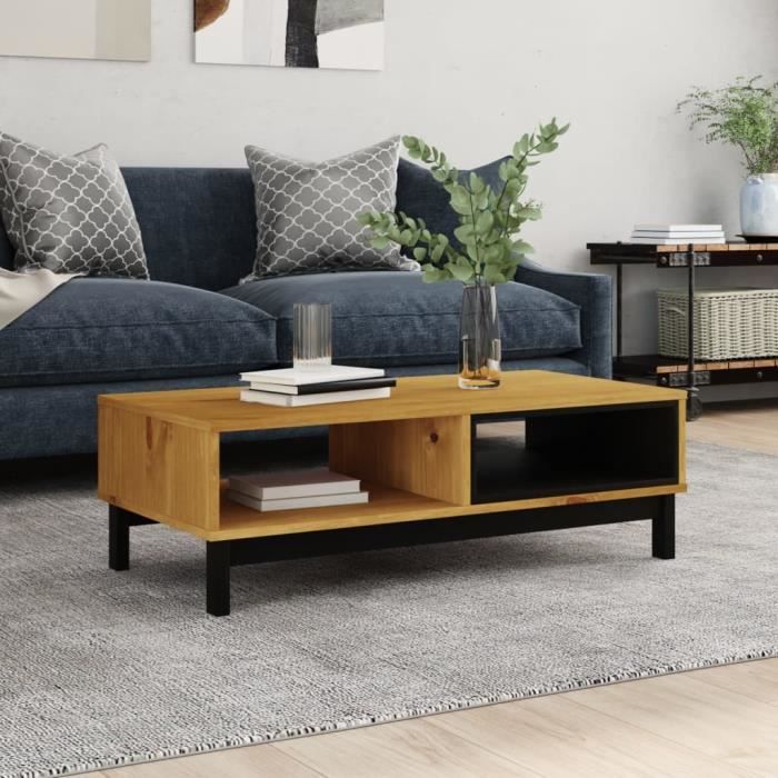 VidaXL Table basse FLAM 100x50x32,5 cm bois de pin massif 357822