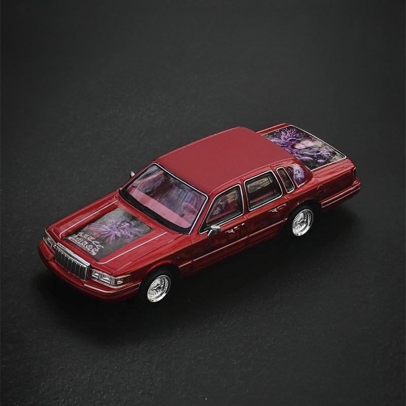 Mk Miniatures 1:64 Deville White Crown Victoria Sheriff Lowrider Rotes Die-Cast Modellauto