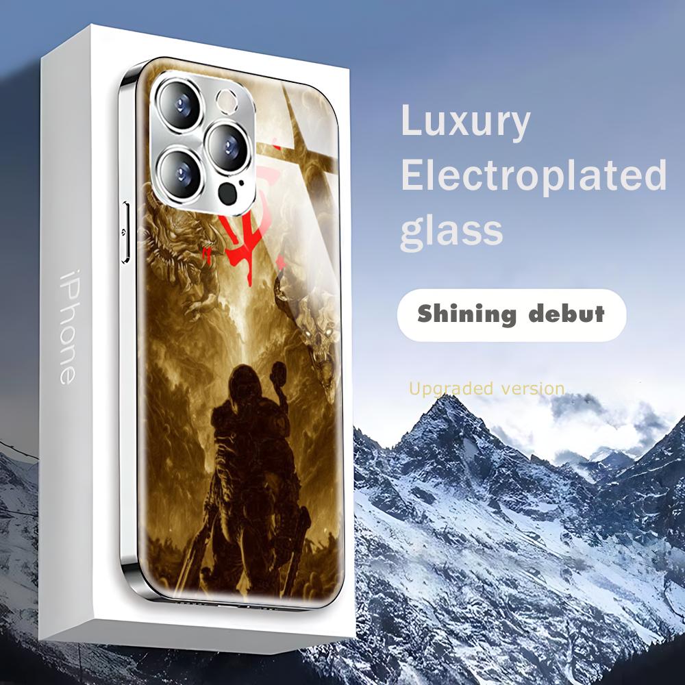 

Чехол для телефона D-DoomES Для iphone 17 16 15 14 13 12 Pro Plus Max Новый Электроокрашенный стеклянный чехол iPhone 12 Pro Max