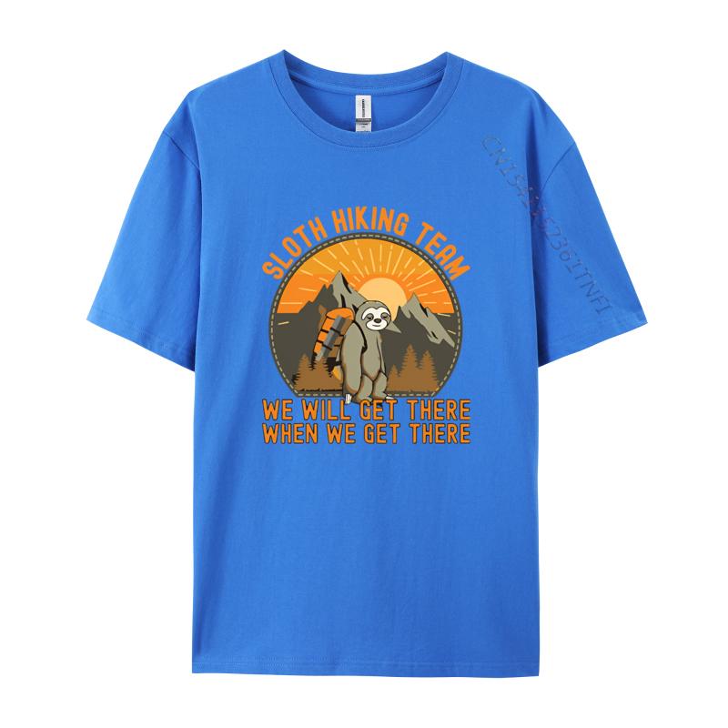 Retro Sloth Hiking Team We Will Get There Tshirt Graphic TShirt Normal High Quality Men Tops Tees Normal Cotton