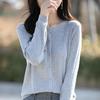 Women's Spring Korean Style Loose Wool Cardigan - Round Neck, Long Sleeve