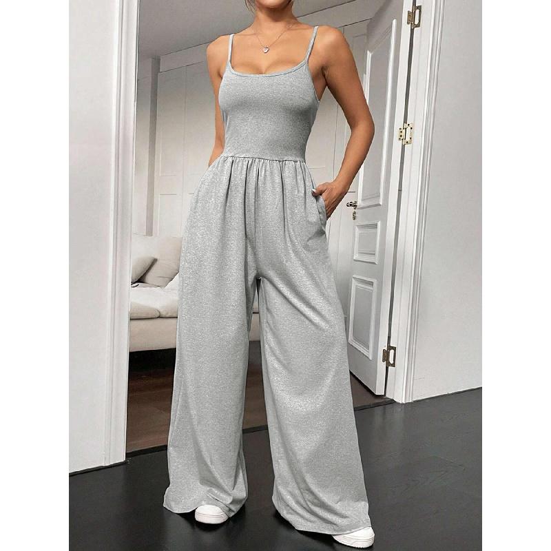 Women's Clothing 2026 Spring/Summer New Sexy Casual Style Camisole Wide-Leg Jumpsuit