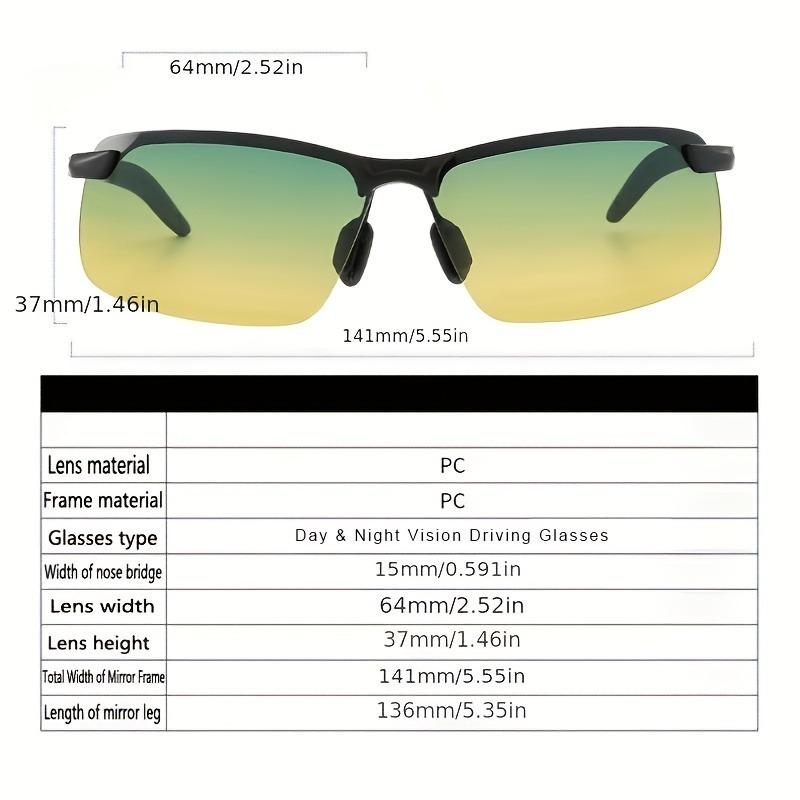 1pc Day & Night Vision Driving Glasses - Sporty Eyewear for Men & Women Perfect for Running Hiking & Fishing