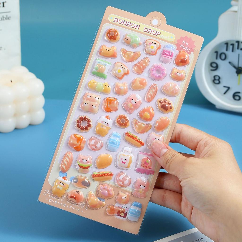 3D Cartoon Stickers Toy Relief Hollow Cute Decorative Diy Stickers For Phone Laptop Diary Notebook Kindergarten Awardfor Student