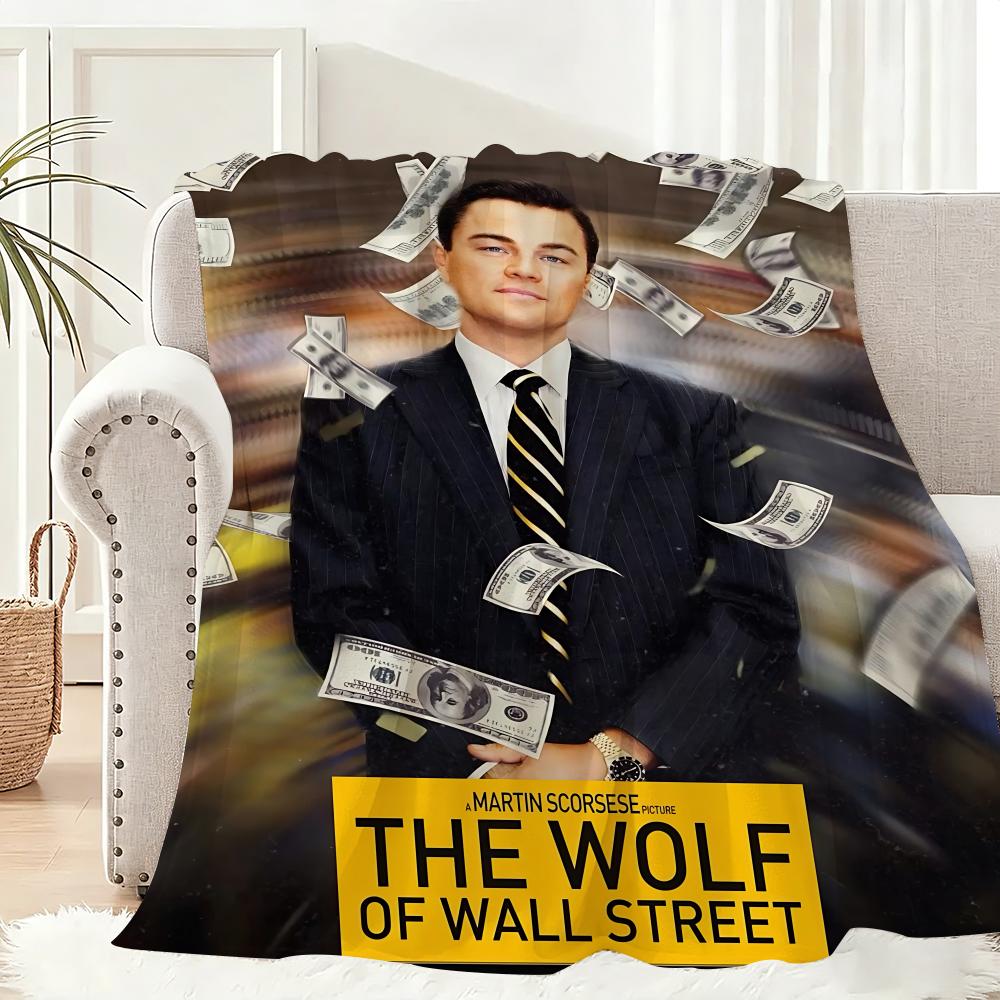 The Wolf Of Wall Street Money Is King Famous Movie Throw Lightweight 240g Flannel Blanket Soft Skin-friendly for Summer Cooling 75x90cm