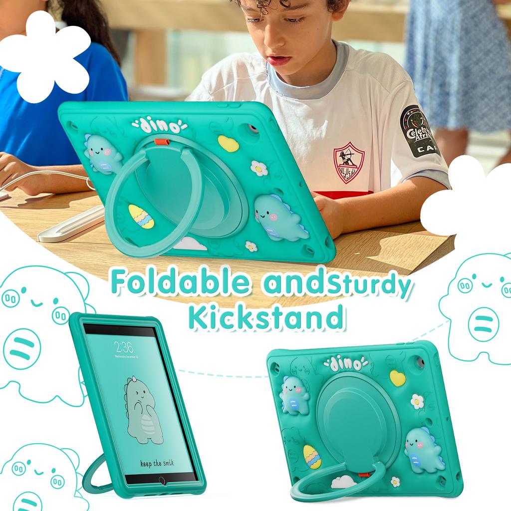 For iPad 10.2 (2021)/(2020)/(2019) Case Kickstand PC+Silicone+TPU Tablet Cover
