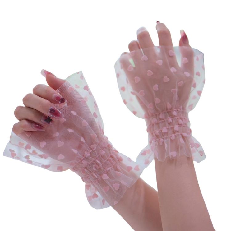 Elegant Heart Sleeves For Nails Art Photography Soft Sheer Fabric Comfortable Elastic Arm Covers