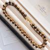 French Natural Boutique Tiger'S Eye Stone Design Double-Layer Necklace Collarbone Chain Female