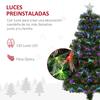 120cm Artificial Christmas Tree with 130 Multi-Color LED Lights and Bright Decorative Star, Fiber Optic Stand