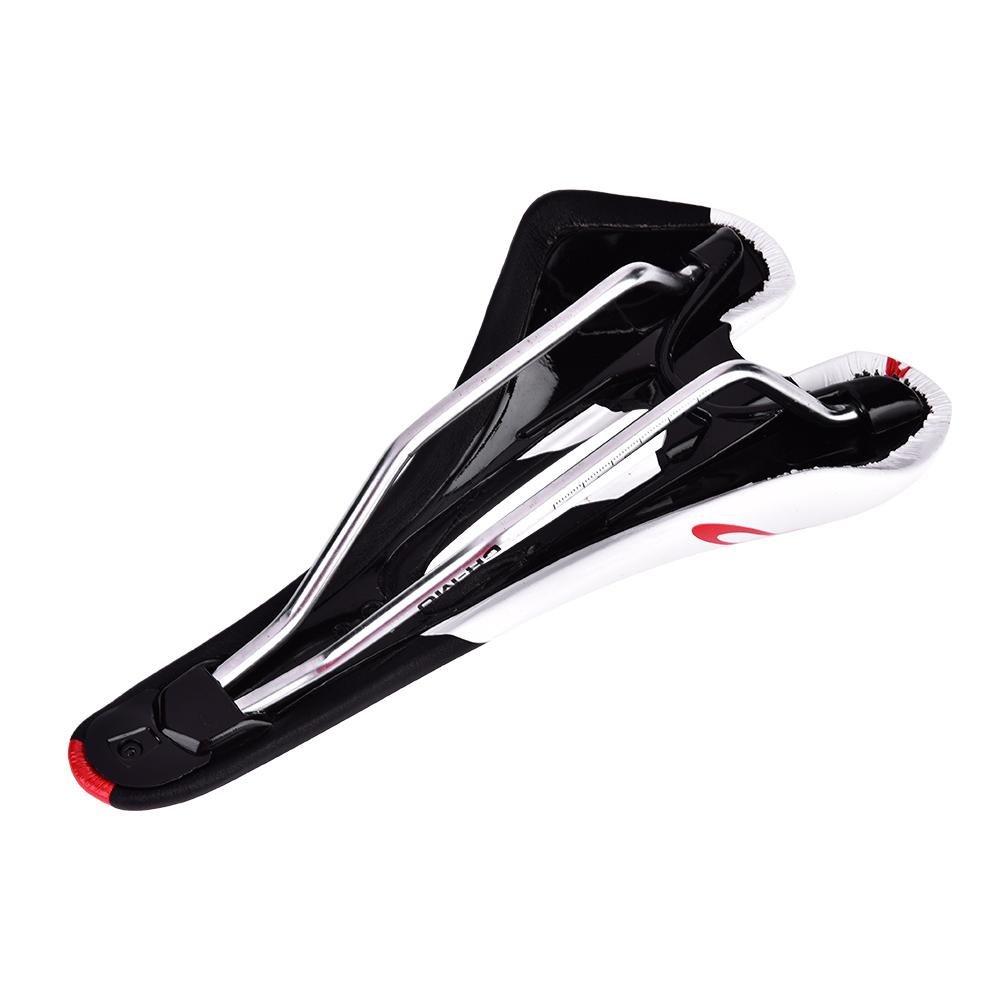 VGEBY1 Bicycle Saddle for Road and Mountain Ultra High and Durable PU Leather Bicycle Cushion Bike Black White Bikes, Lightweight, Strength, Seat,