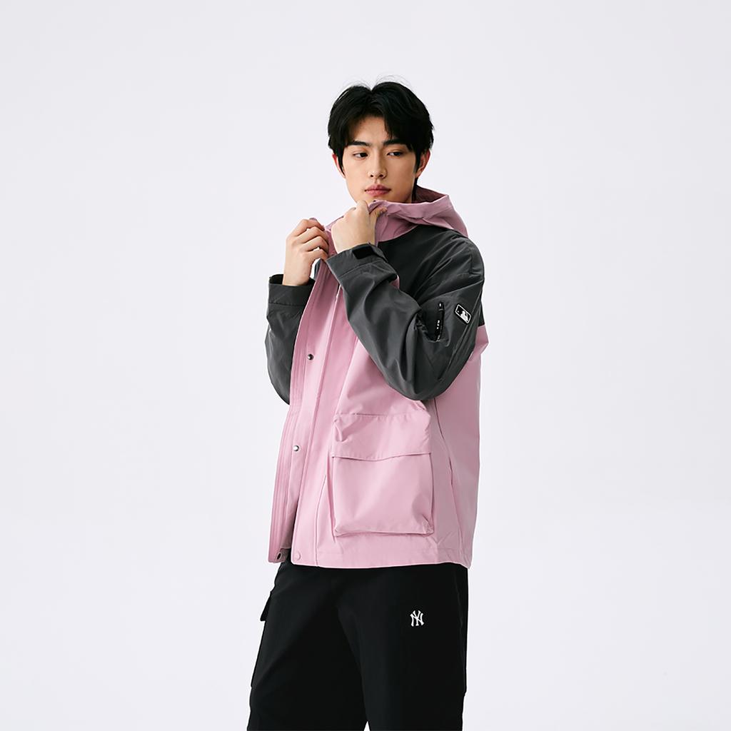 New MLB Boston Red Sox Basic Collection SS25 Jacket Unisex Heather Gray Purple 3AWJB0551-43PPM