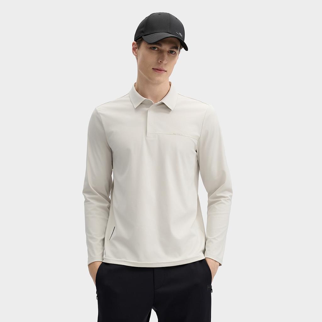 Fila Versatile Knitted Long Sleeve Polo Shirt Men Tops Light-Gray F11M513206FGY