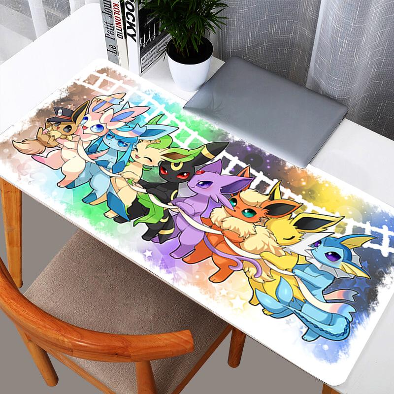 Pokemon Eevee Evolution Desk Mat NonSlip Large Gaming Mouse Pad Waterproof Keyboard Pad for Home Office Decor
