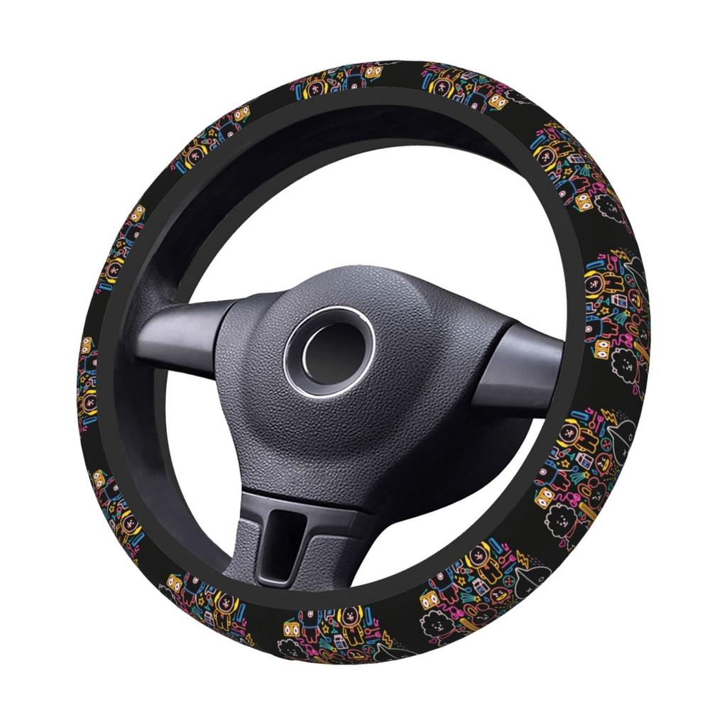 Bt21 Steering Wheel Cover for Cars, Stylish, Anti-slip, Stain Prevention, Comfortable To the Touch,