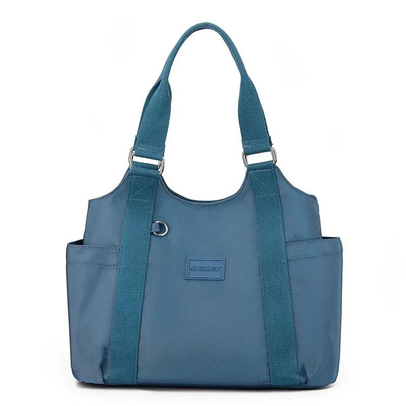 Solid stitching zipper ladies bags shoulder traveling crossbody bags for women nylon large capacity pocket