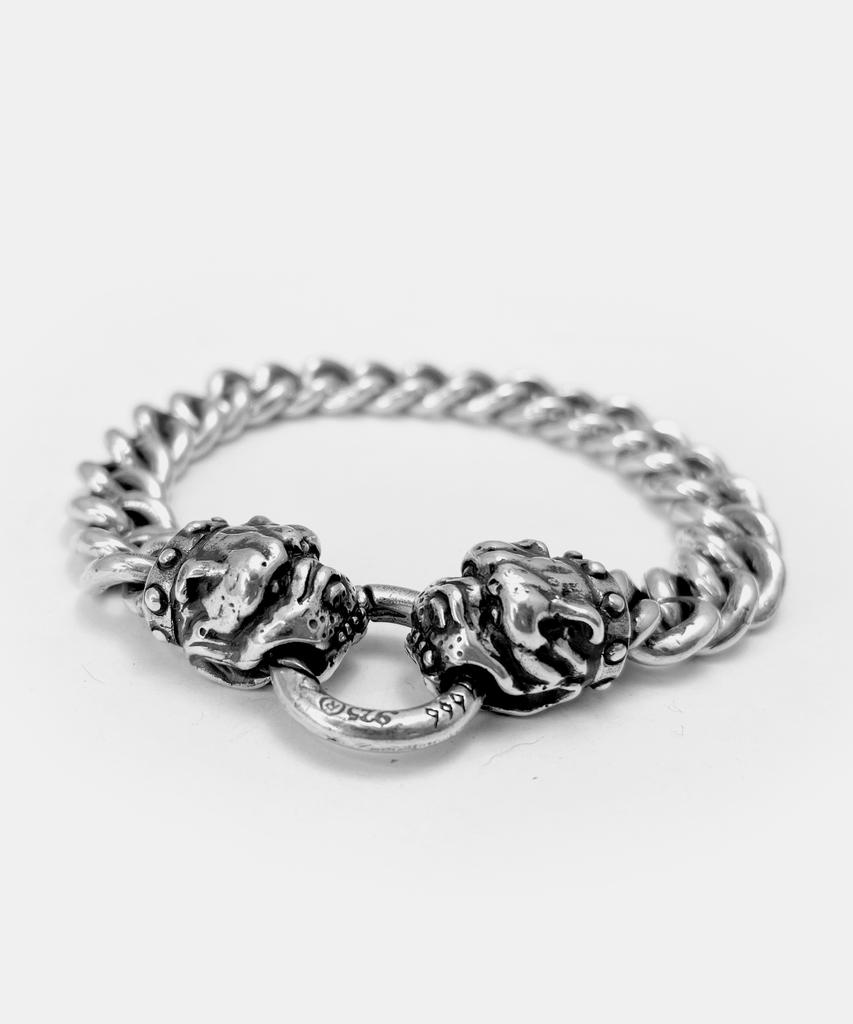 Sheen666 Bulldog Double Silver Bracelet
