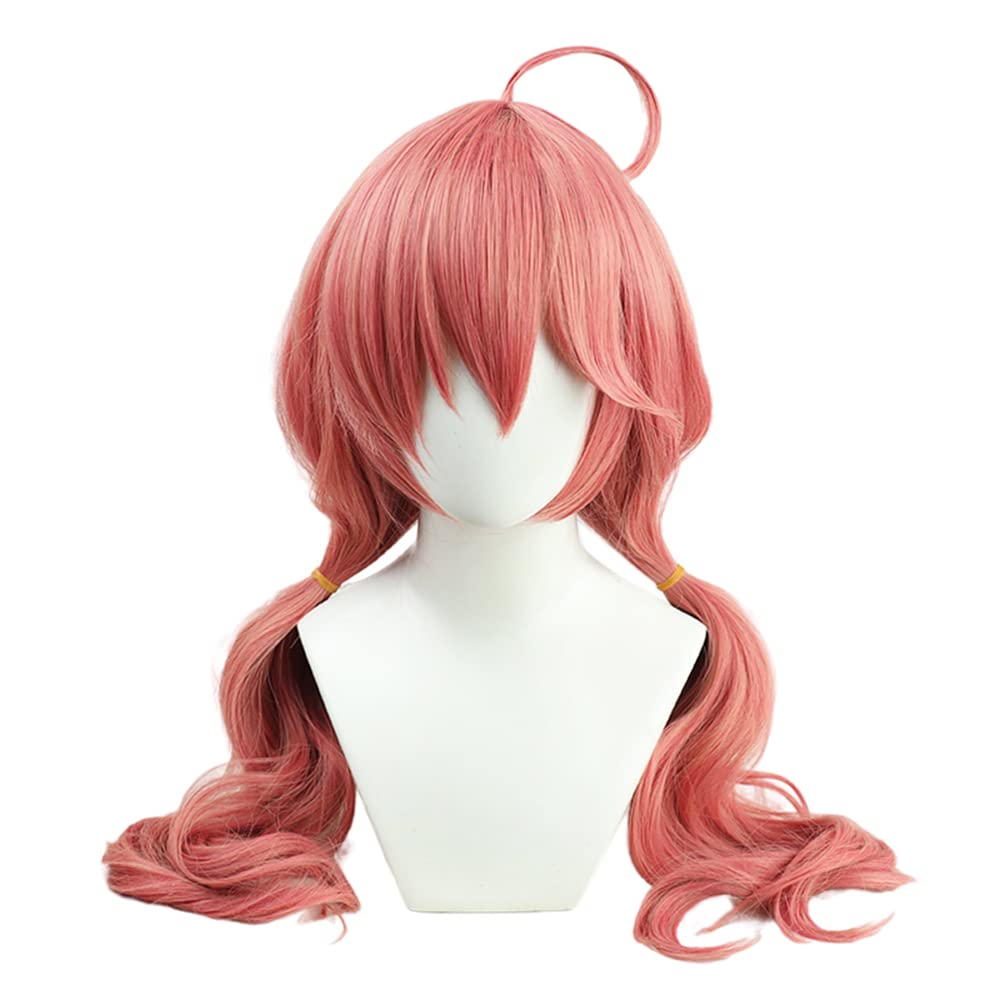 Sakura Miko Cosplay Perfect for and Includes Net and Red Heat-Resistant Wig, Costumes, Events, More, Comb, (Pigtails)