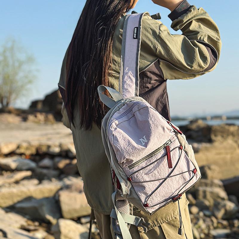 Student Small Bag Women's Lightweight Backpack Men Color Block Sports Travel Backpack