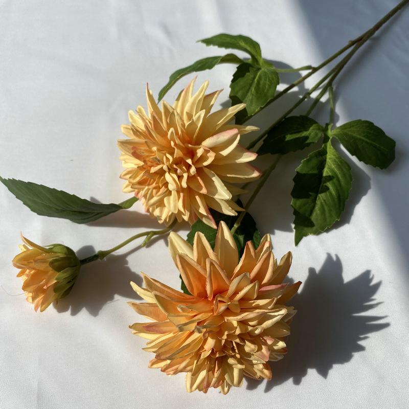 Lifelike Artificial Flower With 3 Heads Long Branch Silk Flower For Home Wedding Birthday Party Bedroom Decoration