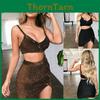Conjunto de Dos Piezas Bodycon de Alta Calidad para Mujer, Crop Top y Falda, Para Fiestas Elegantes