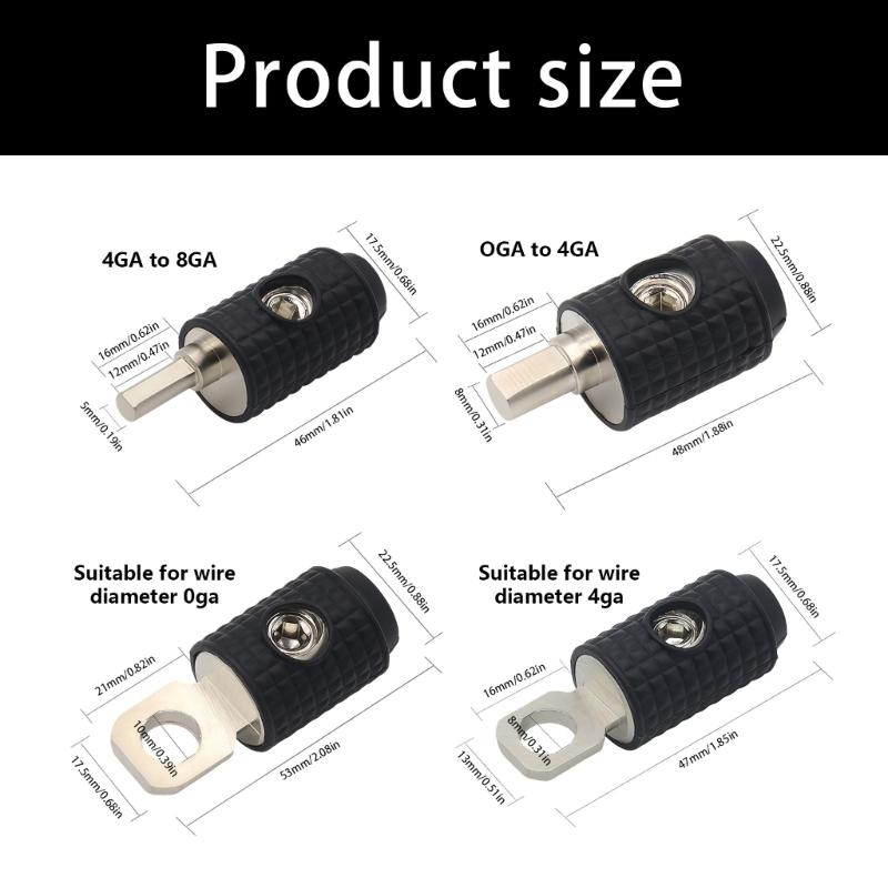 Multiple Gauge Wire Adapter Connector For Car Subwoofer Amplifier Systems Supporting Various Cable Sizes In Auto Modification