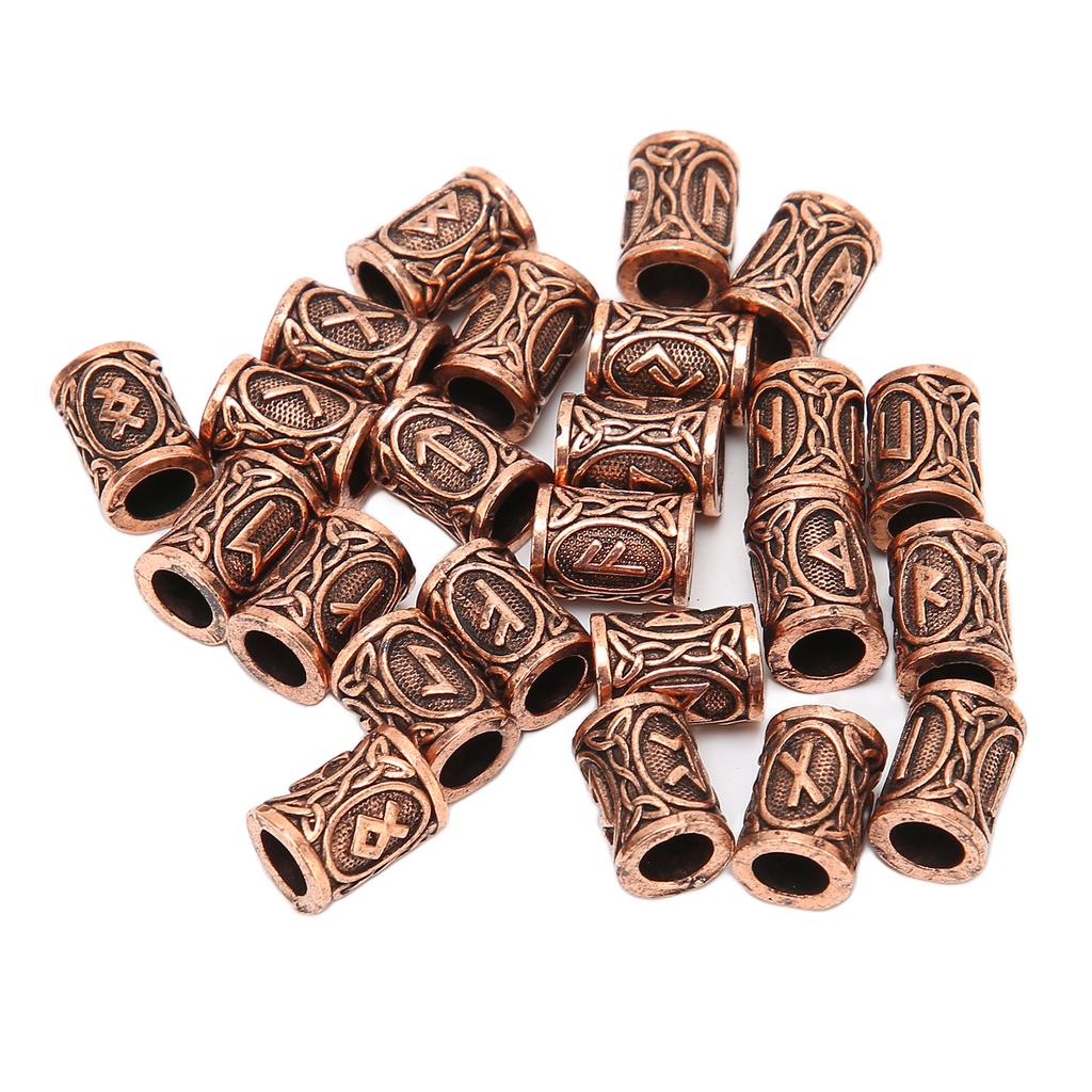 24pcs Viking Hair Beads Beard Vintage Hair Tube Beads for Hair Braiding Bracelet Pendant Necklace