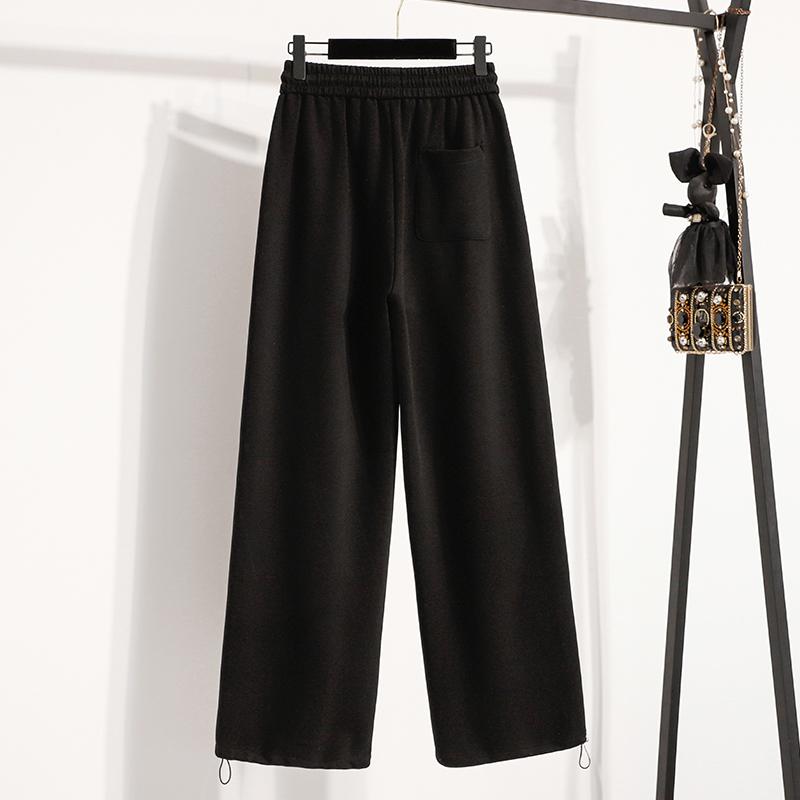 DIMANAF Plus Size Women Long Pants Loose Basic Casual Pants Elastic Waist Cotton Fashion Lady Autumn 2025