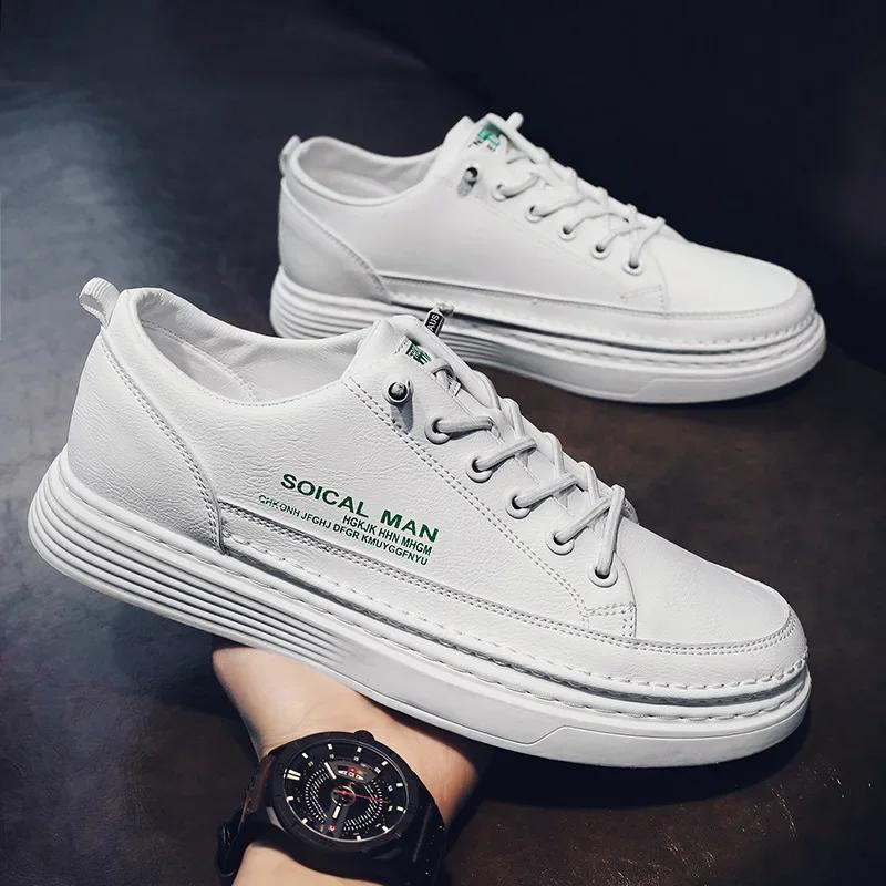 Mode Outdoor Atmungsaktive Sneaker Herren PU-Leder Business Casual Schuhe für Herren 2024 Mode Slipper Laufschuhe Tenis Feminino
