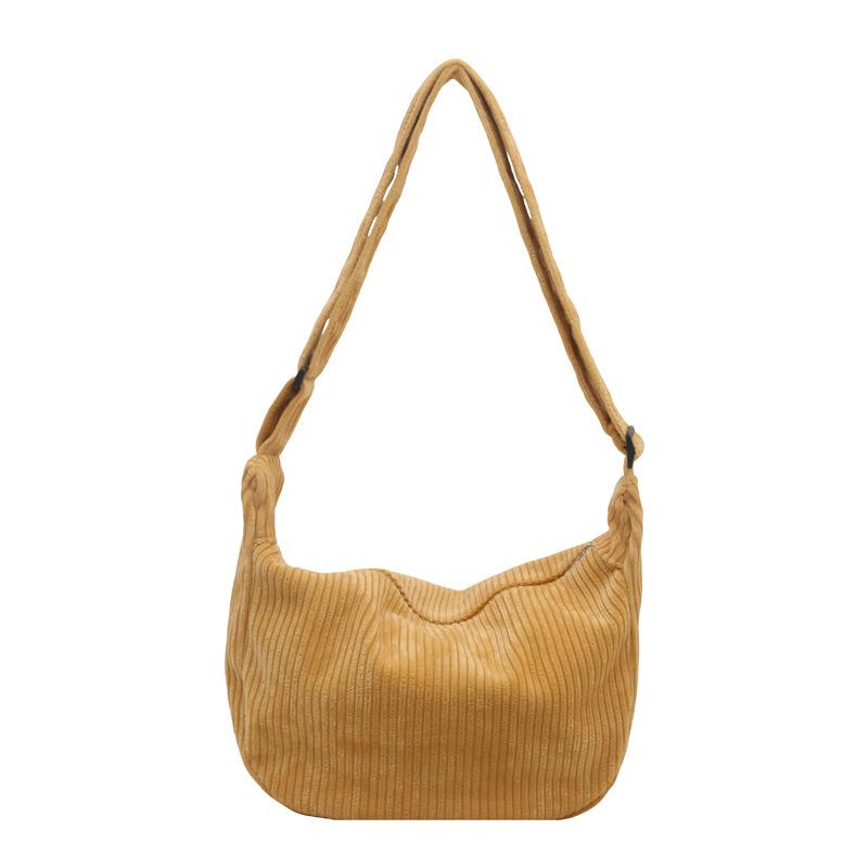Cord Samt Fauler Wind Japanische Tide Literarische Ein-Schulter Umhängetasche Schick Student Lässig Koreanische Version Damen Einfache Knödel-Tasche