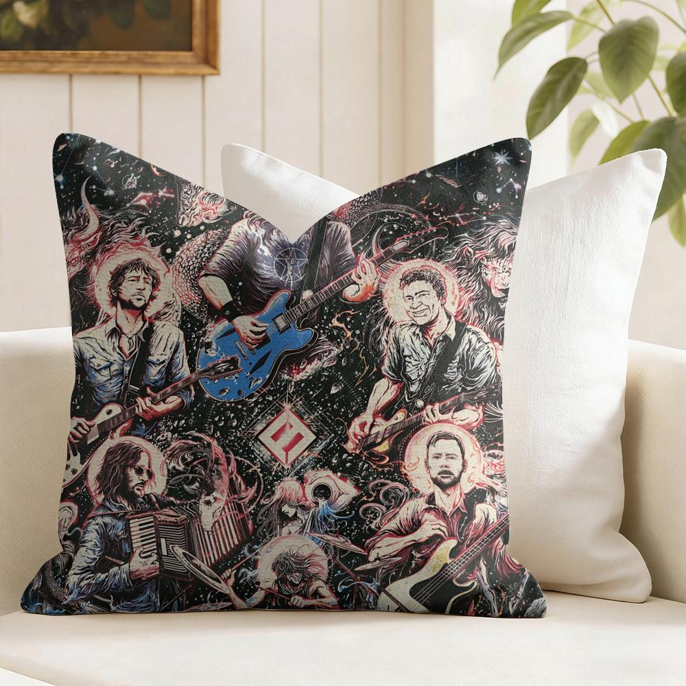 FFoo FFighters Band Cushion Cover Eco Linen Pillow Case DoubleSided Print Breathable Durable Zipper Home Decor Gift