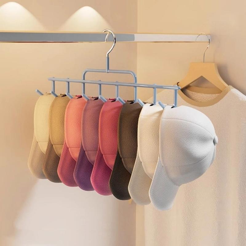 1Pc New Hat Rack Instagram-Style Cap Organizer With Hanging Hooks, Fits 8 Tall Caps For Dorm Closet Wall Mounted Baseball