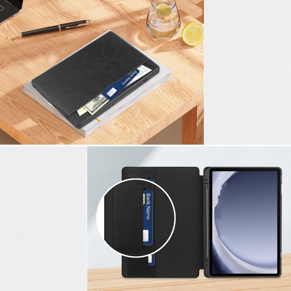 Case for Samsung Galaxy Tab A9+, Business Card and Pen Slot, Black